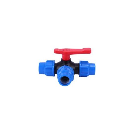 Vanne à bille d'arrêt, vanne à bille trois voies, raccord rapide, tuyau PVC-PE, interrupteur à dégagement rapide, té (taille : 25 mm) (1/5)