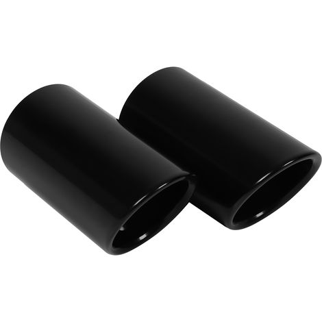 Deux sorties d'échappement en acier inoxydable noir brillant, compatibles avec les Audi A4, B8 et Q5 (pièces de rechange adaptables). (1/5)