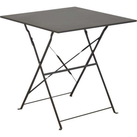 PROLOISIRS Guéridon Cuba carré - 70 x 70 cm - gris (1/2)