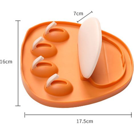 Wandmontierter Topfdeckelhalter ohne Bohren, Mehrzweck-Wandregal für Topfdeckel, Löffel und Essstäbchen, Orange (1/5)