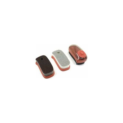 Brosse de nettoyage pour distributeur de savon avec 3 têtes de rechange, bonne prise en main, brosse à récurer pour vêtements, chaussures, baignoire, orange (1/5)