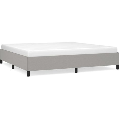 Lit adulte pour 2 personnes, Structure de lit, Assemblage Facile, Gris clair 200x200 cm Tissu OIB5486E (1/5)