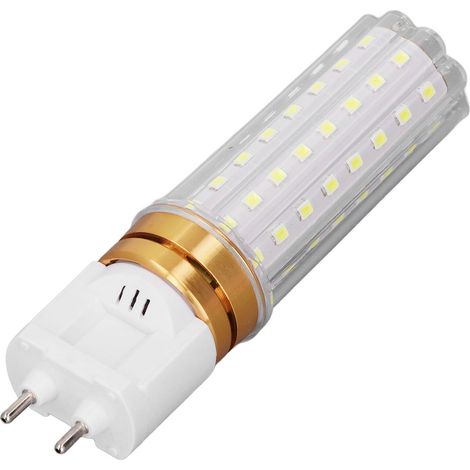 Lot de 2 ampoules LED maïs G12 1500lm 15w IRC80 base 2 broches pour rue entrepôt garage éclairage blanc (1/5)