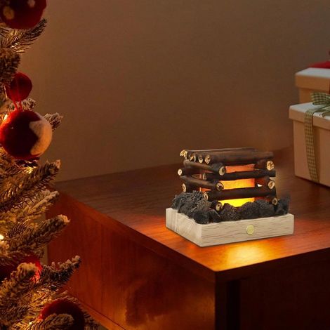 Ceppi per camino a LED, lampada da campeggio ricaricabile tramite USB, 3 modalità regolabili, finto fuoco da campeggio a LED per bar, casa, centrotavola, decorazioni natalizie (1/4)