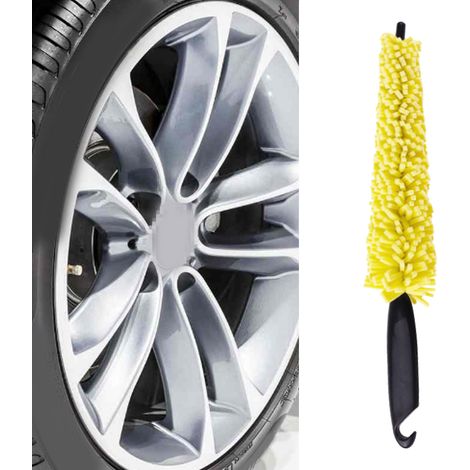 Longue brosse à pneus haute absorption d'eau, brosse de nettoyage pour jantes et roues de voiture (1/5)