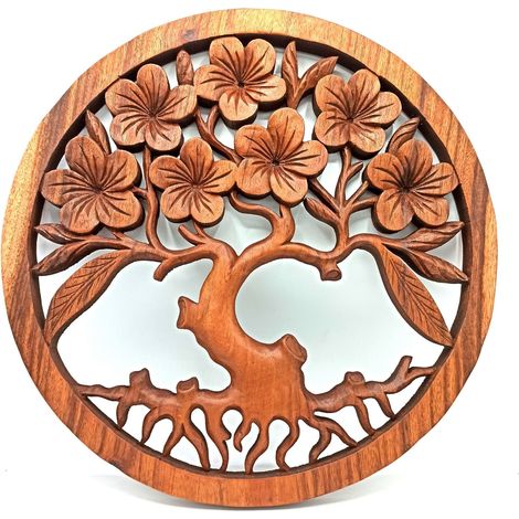Panneau Frangipanier Arbre de Vie - 40 cm- Vendu par 1 (1/2)