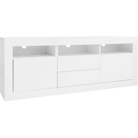 ELVMI Mobile TV con 2 Ante, 2 Cassetti, 3 Vani Aperti e LED con Controllo da App, per Soggiorno, 160×35×60 cm (1/4)