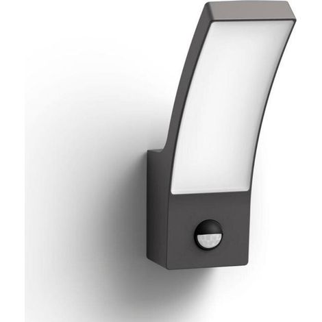 Philips myGarden - LED-Wandleuchte für den Außenbereich 24x8 cm, 4000 K, 12 W, mit Sensor, Anthrazit 929003188801 (1/4)