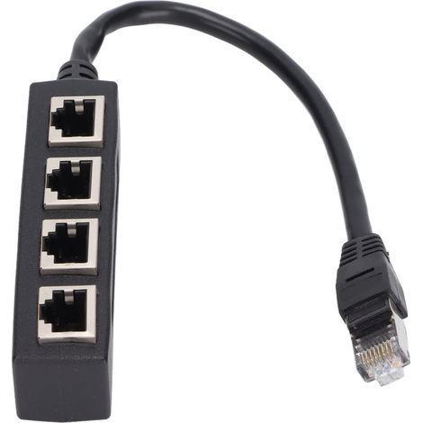 Adaptateur Répartiteur RJ45, Répartiteur Ethernet 1 à 4 Adaptateur Réseau Répartiteur LAN Cat 7 Câble Adaptateur de Connecteur de Prise Ethernet (1/5)