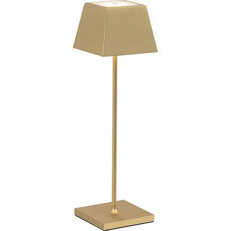 Siesta Lampe De Table Led Portable 2,2W Ip54 Cct 2700-3000K Dimmable Tactile - Structure En Aluminium Moulé Sous Pression - Couleur Or (1/5)