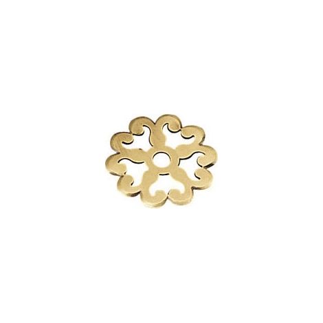 Rosace laiton découpée avec chanfrein - Diamètre : 35 mm - Diamètre trou central : 5,5 mm - Décor : Bronze - DUBOIS