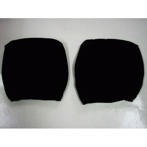 Set aus 2 schwarzen, universellen Kopfstützenbezügen für das Auto.