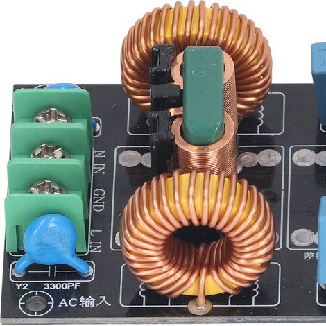 10A 3-stufiger EMI/EMV-Netzfilter, einphasig, FCC-konform, Anti-Interferenzmodul, Netzteilfilter, AC 110–250 V (1/5)