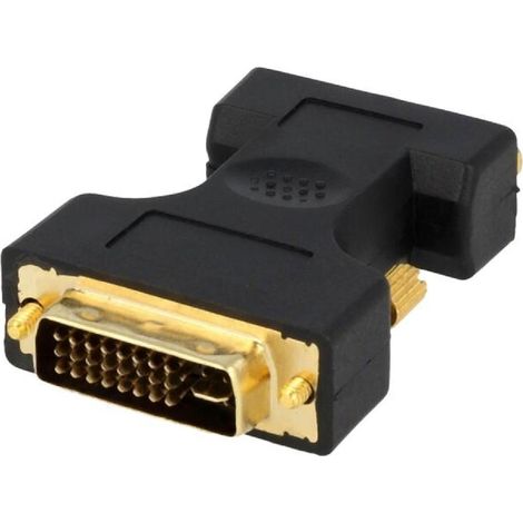 Adaptateur D-Sub 15pin HD femelle DVI-I -24-5- prise male - noir taille-0.05M