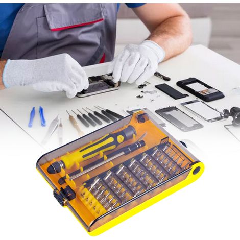45-in-1 Präzisionsschraubendreher-Set mit Bits, Griff, Pinzette und Verlängerung für die Reparatur von Elektronikgeräten (1/5)