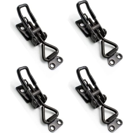 CCYKXA 4 Pcs Stainless Steel Toggle Latch, Metal Lever Latch, Metal Toggle Latch, Adjustable Toggle Clamp, Adjustable Toggle Clamps, Suitable for Cabinets, Doors, Suitcases (1/5)