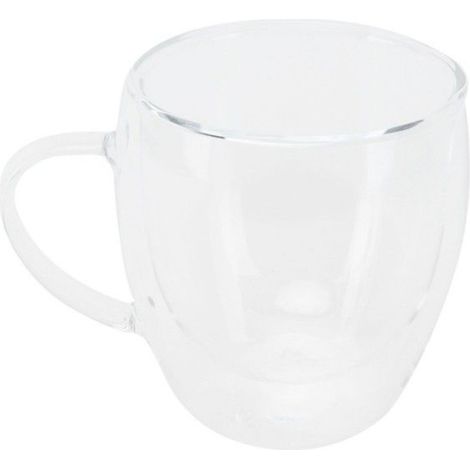 Tasse Verre - Double Paroi - Résistante Chaleur - 250 ml - Avec Anse (1/5)