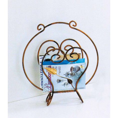 Porta riviste in ferro Foglie Colori Ferro: Azzurro - Shabby Chic (1/2)