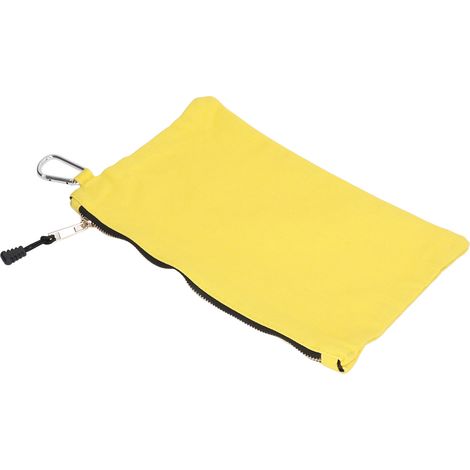 Sac à outils zippé multi-usages en toile imperméable et portable avec mousqueton de rangement jaune (1/5)
