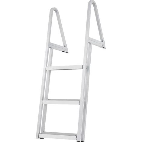 Escalera de embarque, diseño desmontable de 3 peldaños, aleación de aluminio duradera, color rojo. (1/5)