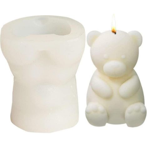 3D Teddybär Silikonform für Kerzen & Seife, niedliche DIY Bärenform