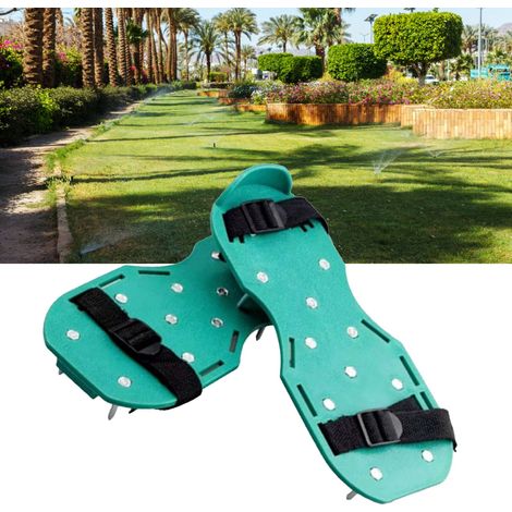 Chaussures aératrices de pelouse, sandales à crampons pour le jardin, chaussures d'aération du sol avec sangles réglables pour l'entretien de la pelouse (1/5)