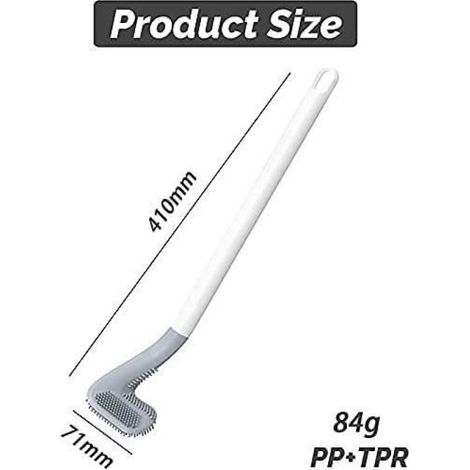 Brosse WC - Tête Triangulaire en Silicone TPR - Manche Long - Sans Angle Mort - Pour Toilettes Standard - 1 Pièce (1/4)