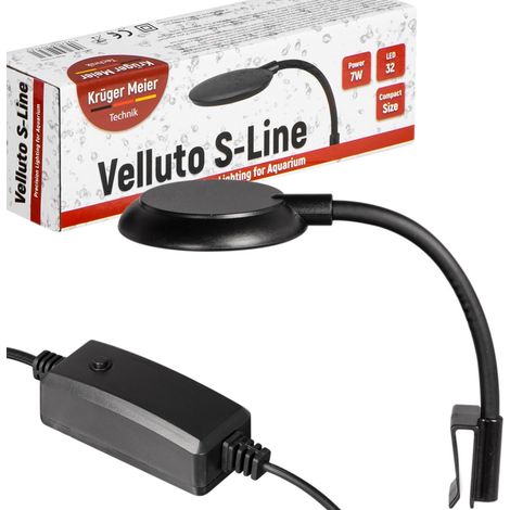 Lámpara LED para acuario Kruger Meier Velluto S-line negra de 10L y 40L. (1/5)