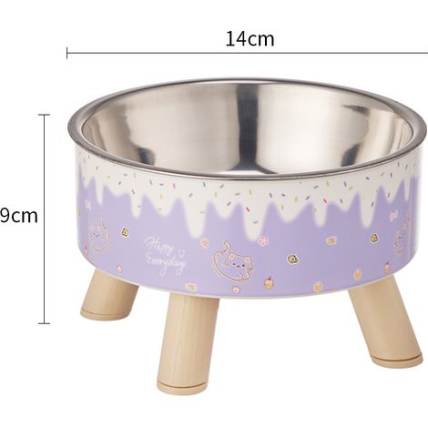 Gamelle haute pour animaux de compagnie, revêtement intérieur en acier inoxydable, bol antidérapant, convient aux chats et aux chiens