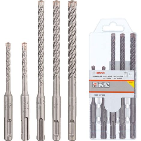Bosch PRO 2608837138 SDS Plus 5PC Drill Bit Set 4 5.5, 6.0, 7, 8, 10mm