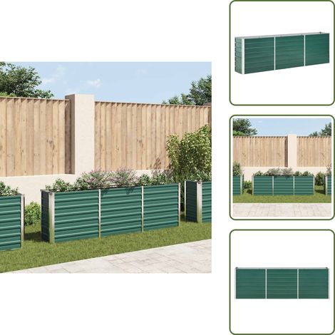 Garten-Hochbeet Verzinkter Stahl 240×40×77 cm Grün - Hochbeet - Gartenhochbeet - Stahlteich - Pflanzenbehälter - Gemüsegarten (1/5)