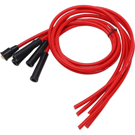 Hochleistungs-Zündkabelsatz aus rotem Silikon, 1 m, 8 mm Zündkerzenkabel für 4-Zylinder-Fahrzeuge, hitzebeständig (1/5)