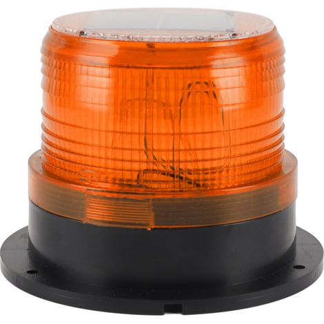 Ortviai Balise Solaire d'Alarme Jaune avec Capteur Crépusculaire – 8 LED, Batterie 1200 mAh, Éclairage Sécurité Chantier & Route