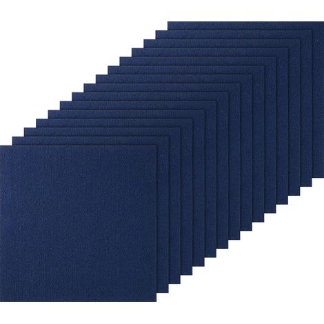 VEVOR Piastrelle per Moquette Stacca Incolla, Piastrelle per Moquette Autoadesive Quadrate 610 x 610 mm Piastrelle per Moquette Morbide Imbottite, per Camera da Letto Interni Esterni, Blu Scuro