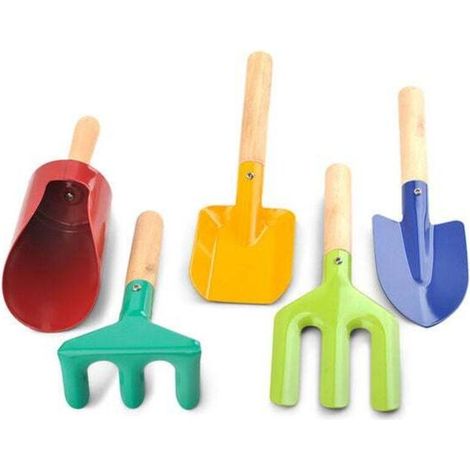 Lot de 8 outils de jardinage pour enfants Petit kit de jardinage Outils de jardinage Râteau Pelle Fourche pour sol Plantation Jardinage pour enfants Garçons et filles,