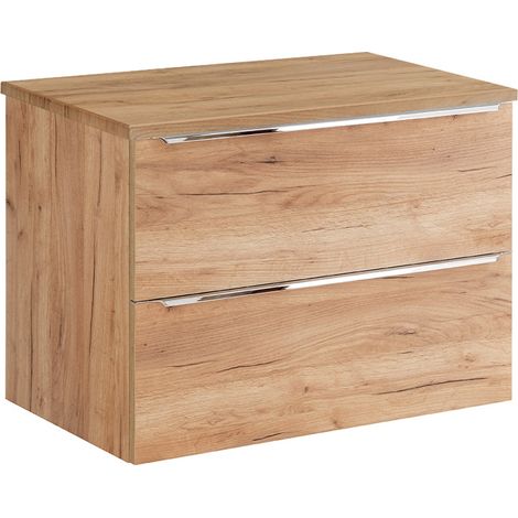 Waschtischunterschrank 80cm April mit 2 Schubladen, Holzoptik (1/4)