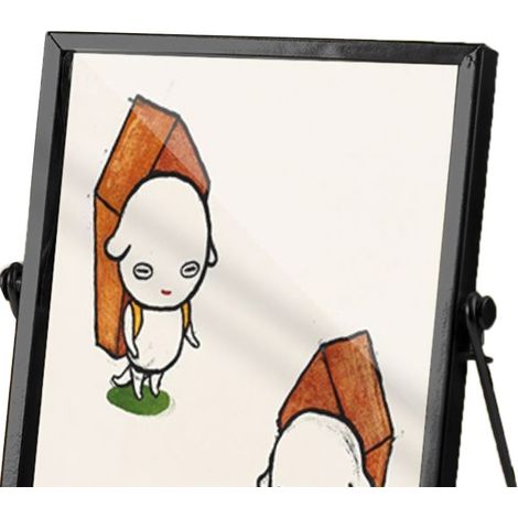 Cadre Photo Décoratif Acrylique 14,5x19,5cm Motif Enfant Dessin Animé, Ornement Imperméable pour Bureau, Cadre Métal Noir CBS1324 (1/4)