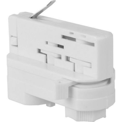Connecteur adaptateur de luminaire pour rail triphasé - Blanc
