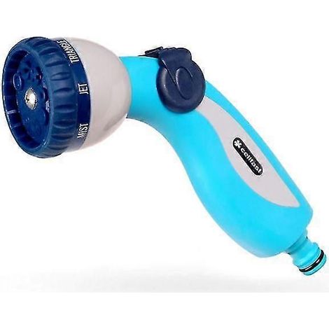 Garden Hose Plastic Spray Hand Gun Nozzle - 8 Modes + Flow Regulation