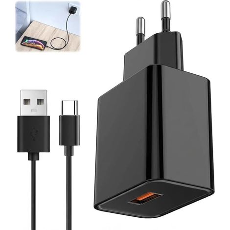 Chargeur USB C 5V 2A Adaptateur Universel Câble 2M Charge Rapide 2A Adaptateur universel compatible 15, Galaxy, 20, 30, 40, livré avec câble de charge rapide 2M (1/5)