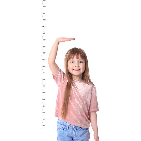 Cinta métrica adhesiva para medir la altura: transparente, impermeable, de 0 a 200 cm (78,74 pulgadas), extraíble. (1/5)
