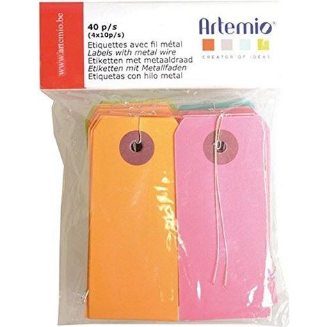 Etiquettes de couleur avec fil métallique