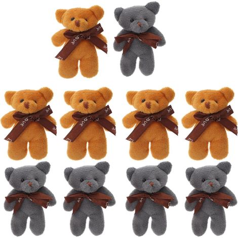Lot de 10 Pièces D'ornements de Bouquet en Peluche Ours Doux pour Décoration de Porte et Bouquet, Accessoires de Loisirs Créatifs Saint-Valentin Couleur Couleur Aléatoire (1/5)
