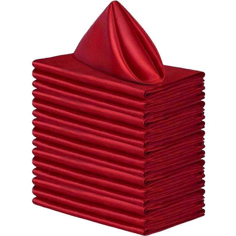 Serviettes de table de cuisine en polyester noir, 10 feuilles, pour mariage (1/5)