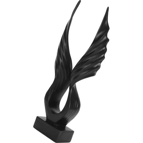 Sculpture d'aile abstraite, statue d'aile décorative en résine noire, pour salon ou bureau (1/5)