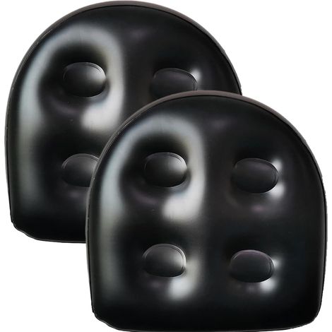 Lot de 2 rehausseurs de siège gonflables pour spa et dos, 47 x 37 x 15 cm, avec ventouses, en PVC noir, pour adultes et piscine. (1/5)