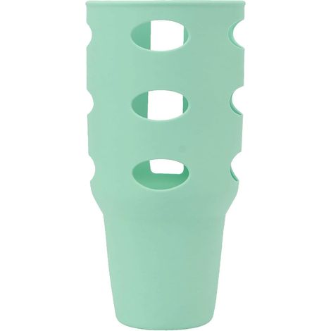 Convient aux couvercles de tasses en silicone, aux thermos, antidérapants, durables, avec protection intégrale, pour gobelets de voiture et pots de glace (vert). (1/5)