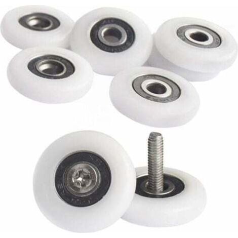 Juego de 8 ruedas para mampara de ducha de 25 mm con tornillos (1/4)