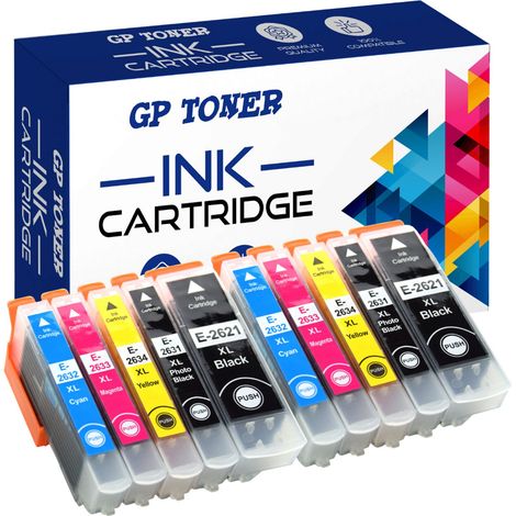 10 cartouches d'encre CMJN pour Epson 26XL GP-E2636XL (x2) (1/5)