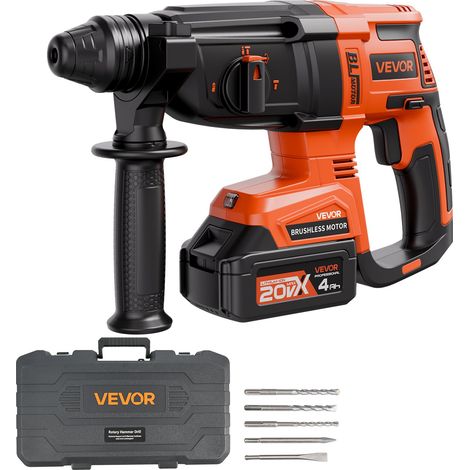 Perceuse à Percussion sans Fil 20 V, Marteau Perforateur Capacité 28 mm, Compatible avec les Forets SDS-Plus, avec Batterie Lithium-ion et Chargeur, 4 Fonctions, 1200 tr/min, 5300 BPM, Chantier (1/5)